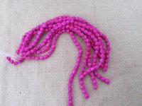 8Strands X 28Pcs Fushia Skull Gemstone Beads 12x10x12mm