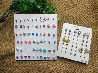 4Card Lady Girl Various Earrings Set Stud Hoop Earrings