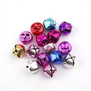 250g (130Pcs) Round Jingle Bells Beads Pendants Craft Mixed Colo