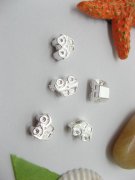 20pcs Silver Plated Screw Car Beads European Design