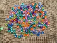 500g Transparent Barrel Pony Beads Loose Bead 8mm Mixed Color