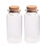 160Sets Empty Glass Storage/Display Bottle/Jar with Cork 20ml