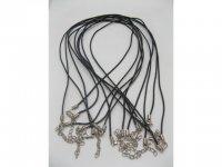 100 Black Waxen Strings With Connector For Necklace