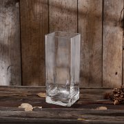 4X Wedding Clear Glass Square Cube Vase 10x10x25cm