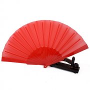 10Pcs New Plain Red Folding Hand Fans Wedding Favor