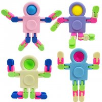 10Pcs Deformable Astronaut Chain Fidget Finger Spinners Sensory