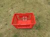 1X Red Plastic Convenient Shopping Baskets