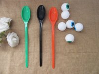 6Sets Halloween Spoon Game Eyeball Spoon Relay Race Toy Mixed