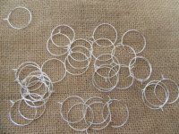 400 Silver Plated Wine Glass Rings Charm Hoop Findings 25mm