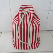 1X Red & White Stripe Lady Knapsack Backpack Bag