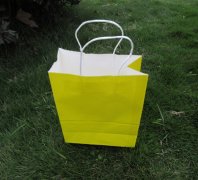 48 Bulk Kraft Paper Gift Carry Shopping Bag 21x15x8cm Yellow