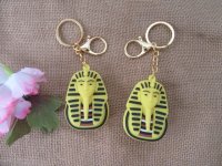 6Pcs Yellow Egyptian Pharaoh Head Tutankhamun Key Chain