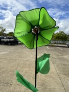 15Pcs Jumbo Green Flower Windmill Garden Decration