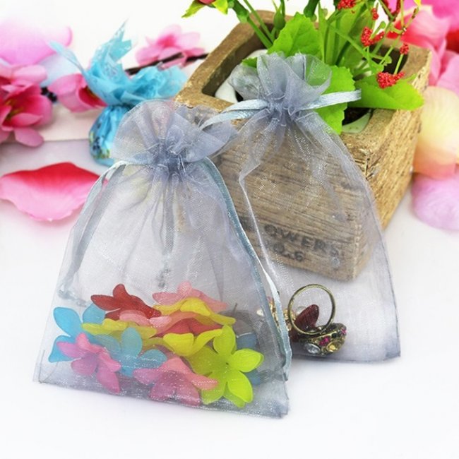 98Pcs Gray Drawstring Jewelry Gift Pouches 12x9cm - Click Image to Close