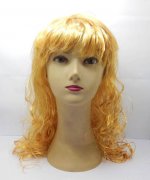 4Pcs Golden Long Curly Wavy Cosplay Party Hair Wig 50cm