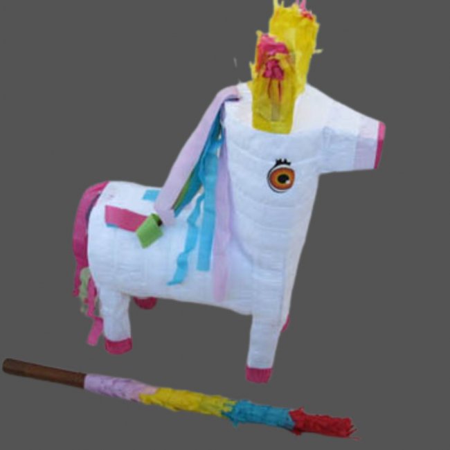 1Set New Unicorn Pinata with Stick Party Favor - Click Image to Close