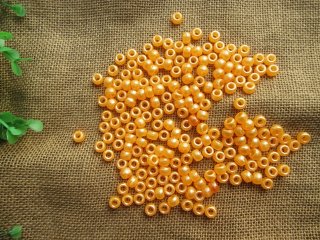 500g Pearlescent Orange Barrel Pony Beads Loose Bead 8mm