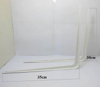 24 White Metal Shelf Bracket 350x300mm Corner Brackets