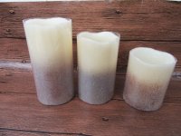 3Pcs Flameless Beaded Candle Set Battery On Electronic LED Candl