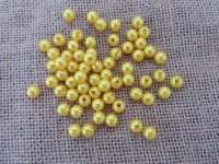 1000 Yellow 8mm Round Simulate Pearl Beads