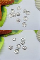 1000pcs Silver Plated Small Flower Bead Caps 6mm