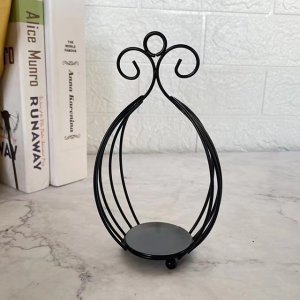 1Pc Metal European Black Mandala Candle Holder Hanging Lantern