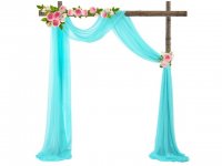 1Pc Blue Wedding Arch Chiffon Backdrop Curtain Drapes Background