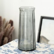 24Pcs Cylinder Grey Glass Table Flower Vases 25cm High