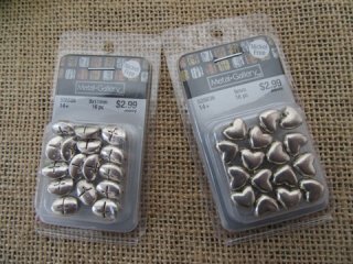 9Packets X 16Pcs Metal Beads 2 Designs Jewellery Finding