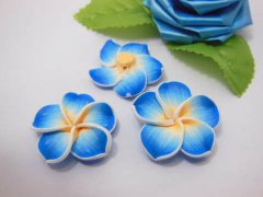 20 Sky Blue Fimo Beads Frangipani Jewellery Finding 3cm 20 Sky Blue Fimo Beads Frangipani Jewellery Finding 3cm