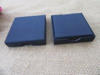 12 Black Kraft Plain Gift Boxes Cardboard Jewelry Box 7x7x1.6cm
