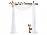 1Pc White Wedding Arch Chiffon Backdrop Curtain Drape Background