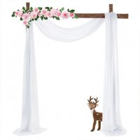 1Pc White Wedding Arch Chiffon Backdrop Curtain Drape Background