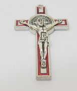 10X Red Charm Cross Pendant Jewellery Finding 7.3x4.2x1.2cm