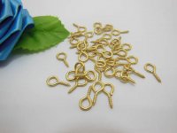 1000 Golden Plated Screw Eye Bails for Top Drilled Finding 13x6.