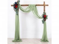 1Pc Light Green Wedding Arch Chiffon Backdrop Curtain Drapes