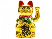 1X Wish-Fulfilling Fortune Money Cat Waving Paw 8 Inch