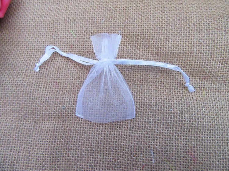 98Pcs White Drawstring Jewelry Gift Pouches 7x5cm jew-b-ch370 - Click Image to Close