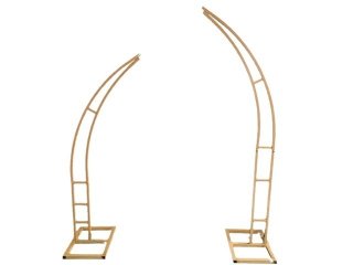 1Set 2Pcs New Golden Garden Arch Double Round Heavy Duty Stand