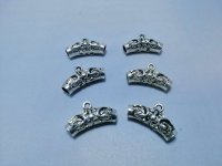 20Pcs Antique Silver Alloy Metal Tube Bail Pendant 25x12mm