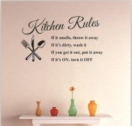 4X Removable Kitchen Rules Wall Stickers Decal Room Home Decor