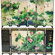 1X Mini Desktop Room Divider 6 Panel Folding Screen Decoration -