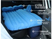 Blue Inflatable Car Back Seat Air Bed Travel Rest Camping