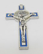 10X Blue Charm Cross Pendant Jewellery Finding 7.3x4.2x1.2cm