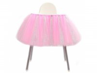 1Pc Pink Tutu Skirt High Chair Tulle Table Cover Party Favor