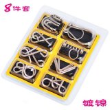 5Sheets X 8Sets Funny Metal Chinese Magic Puzzle toy-m39