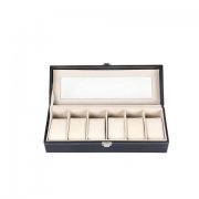 1X Watch Storage Display Case 6 Compartment w/Cover