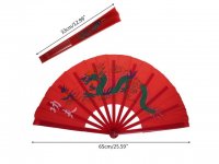 1X Chinese Dragon Martial Kung Fu Tai Chi Dance Fan Red