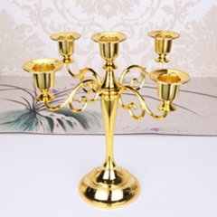 1Set Golden 5 Arms Candle Holder Candelabra Candlestick Wedding