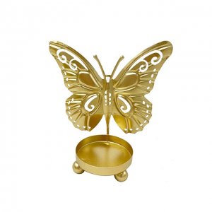 1Pc Gold Butterfly Candle Holder Shadow Tealight Wedding Party